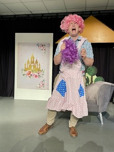 Simon playing one of Cinderella's evil step-sisters.