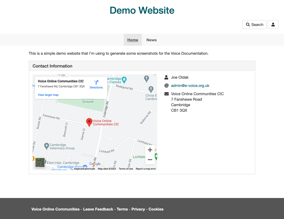 Demo Website Initial