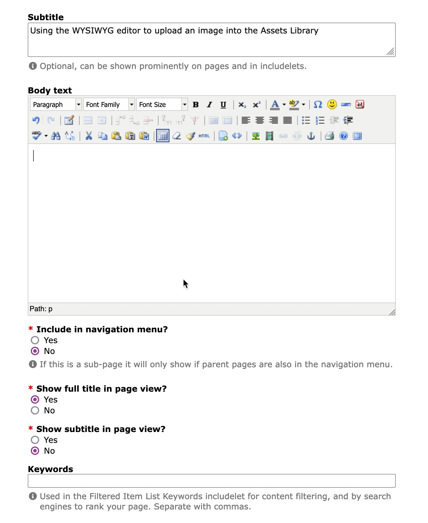 Insert Image WYSIWYG Animation
