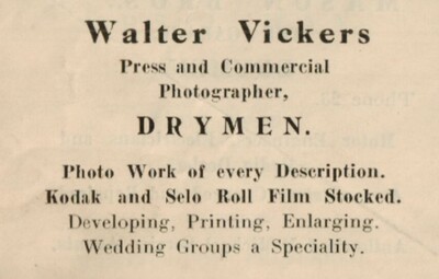 Old Advert For Walter Vickers