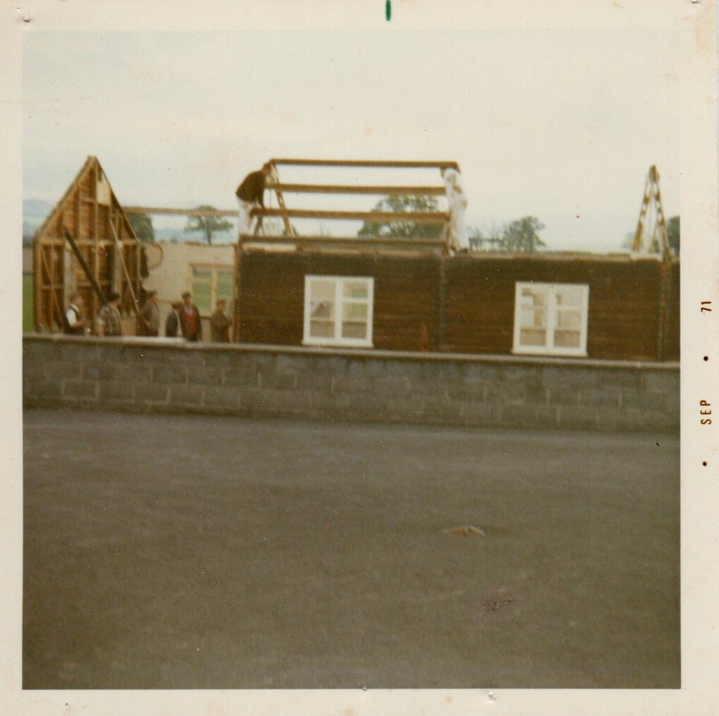 Photo of erection of Village Hall