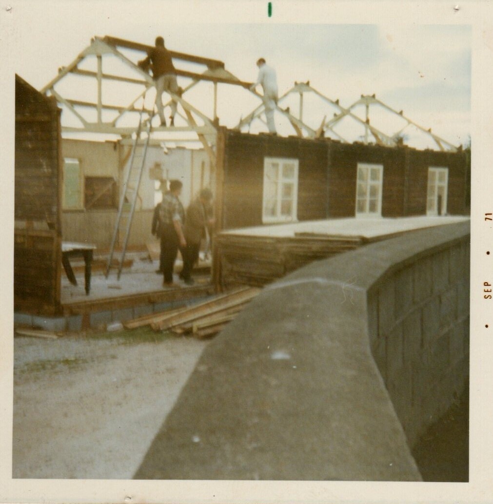 Photo of erection of Village Hall