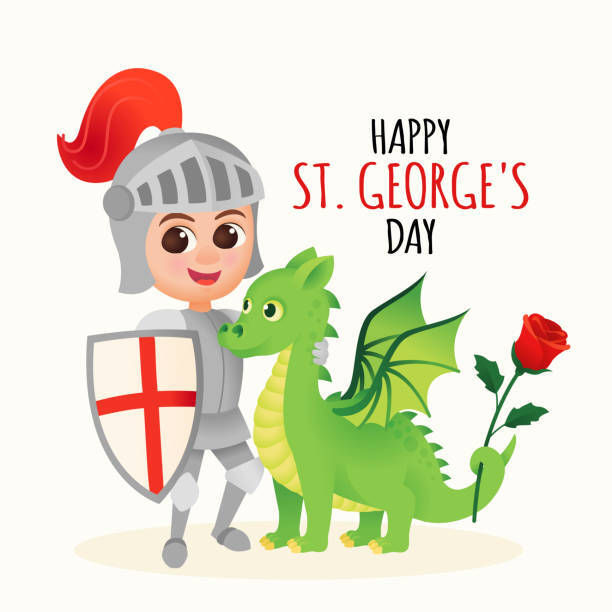 St George with Dragon cartoon