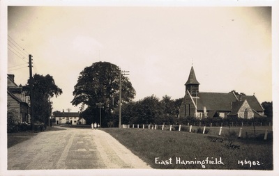 Mill Cottages and the Church with the Horseshoes in the Distance (FS146982)