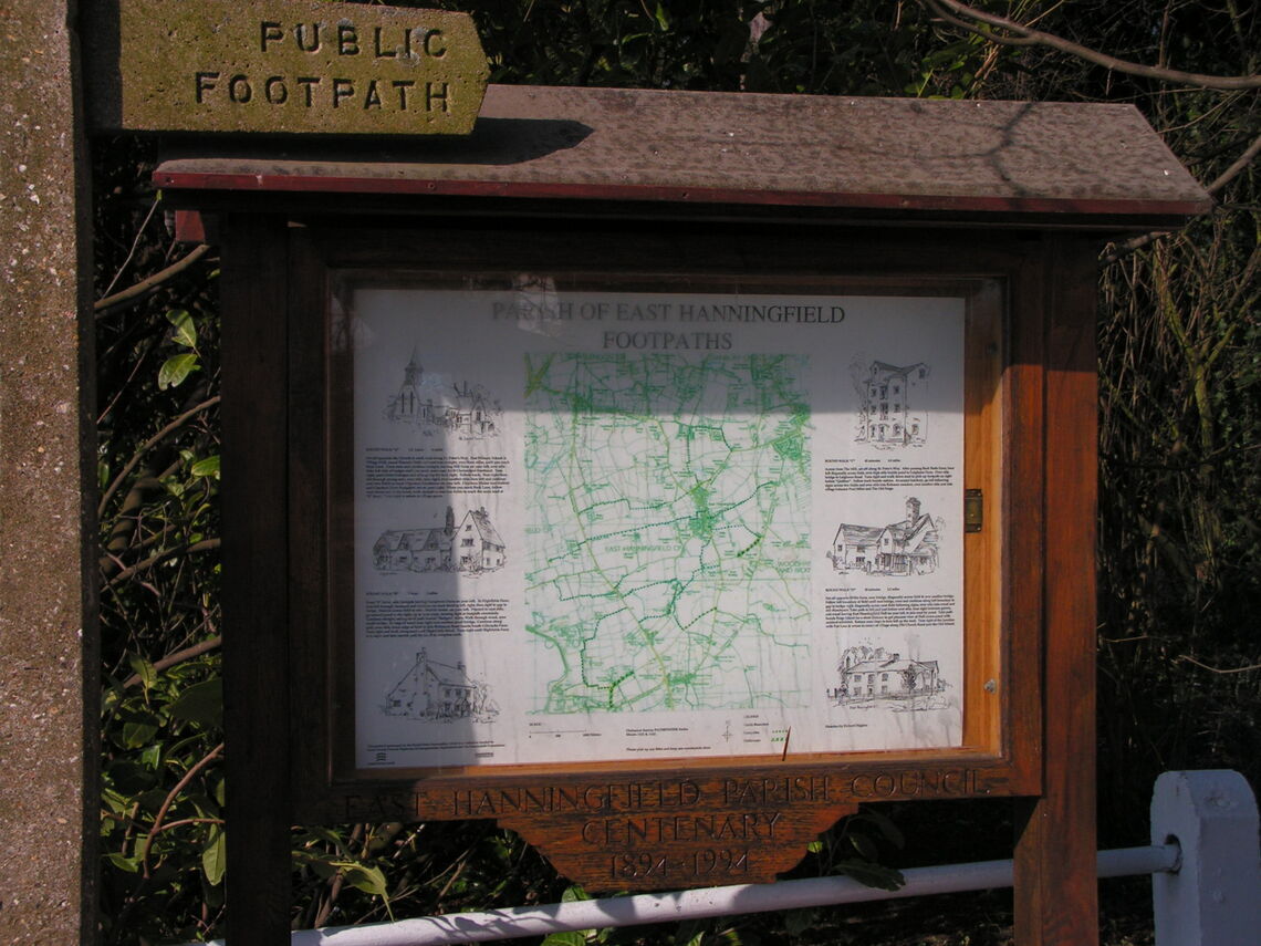 The noticeboard containing the ordnance survey map
