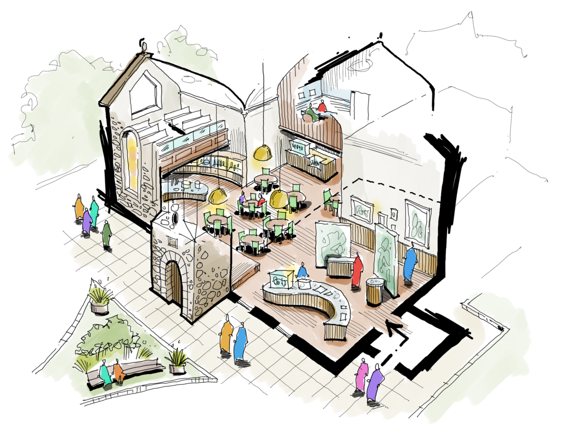 Artist's impression of Kirk interior during daytime use.