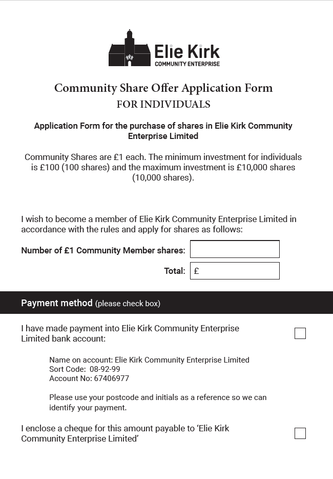 Share Application Form for Individuals