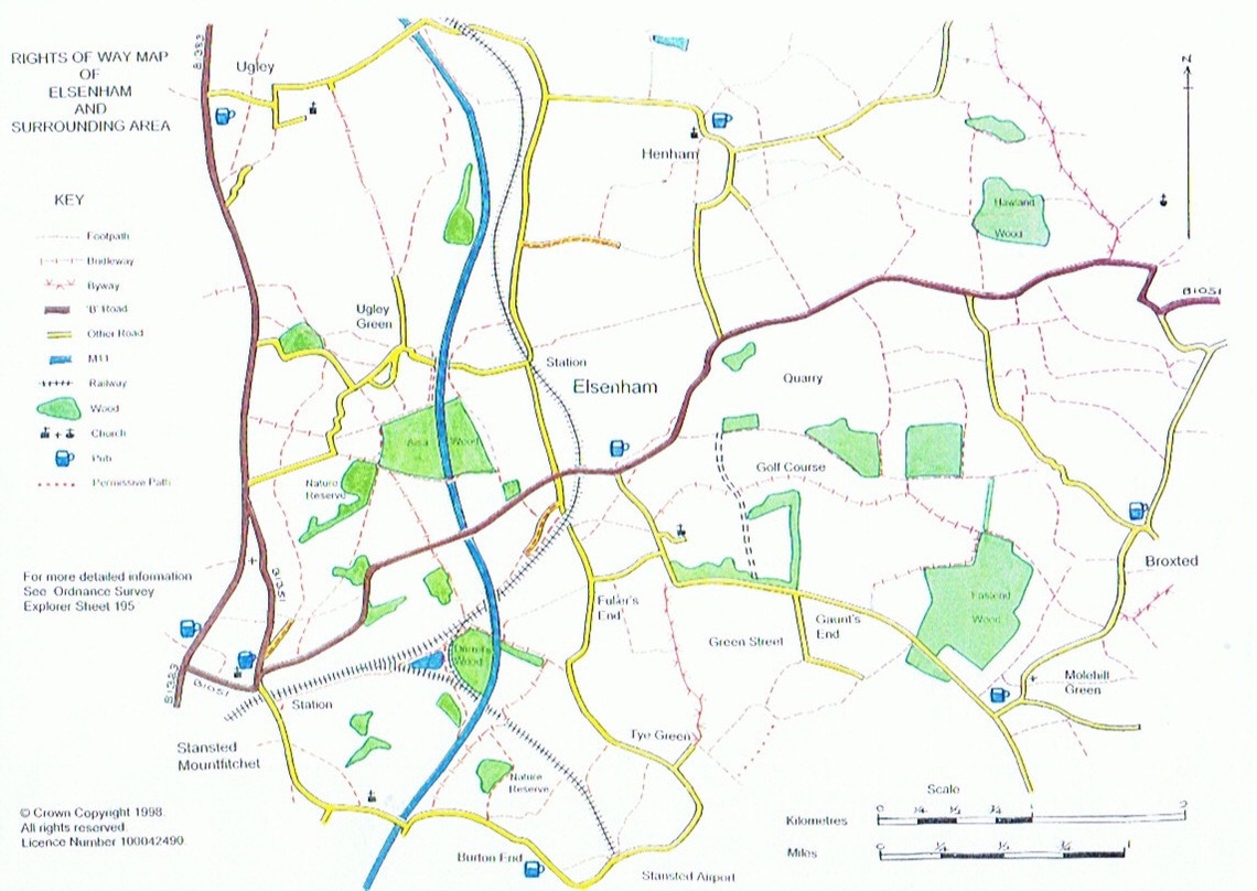 footpaths of elsenham a4 map