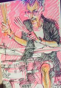 Anna Lou's sketch of Roy Dodds, Drums