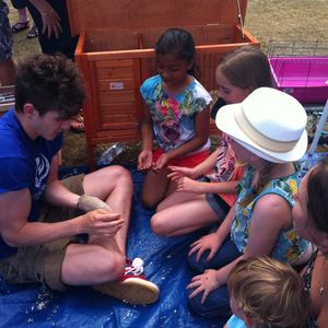 The small animal petting zoo was popular!