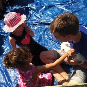 The small animal petting zoo was popular!
