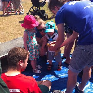 The small animal petting zoo was popular!