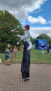 Stilt walker from Bezerkaz Circus