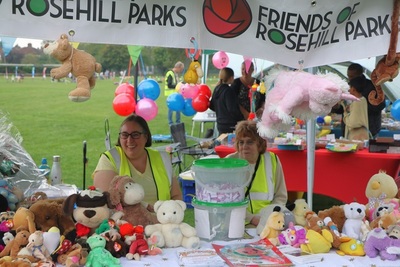 Teddy Tombola on the Friends Stall