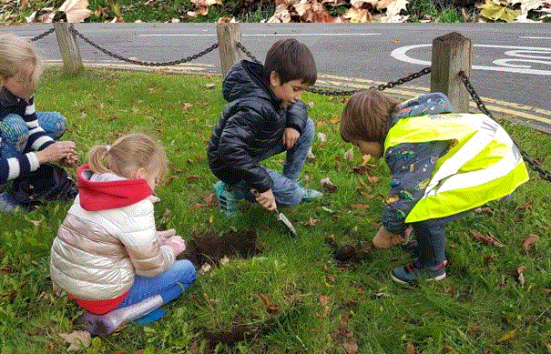 Bulb planting by our younger members