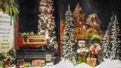 Shop window at Christmas.
