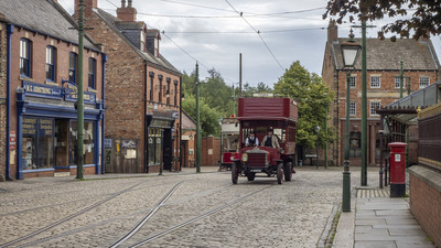 Trams at the edge of town.