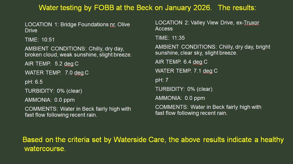 Detailed Results of Water Testing