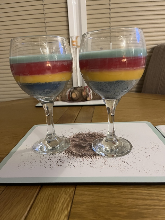 Candles gin glasses