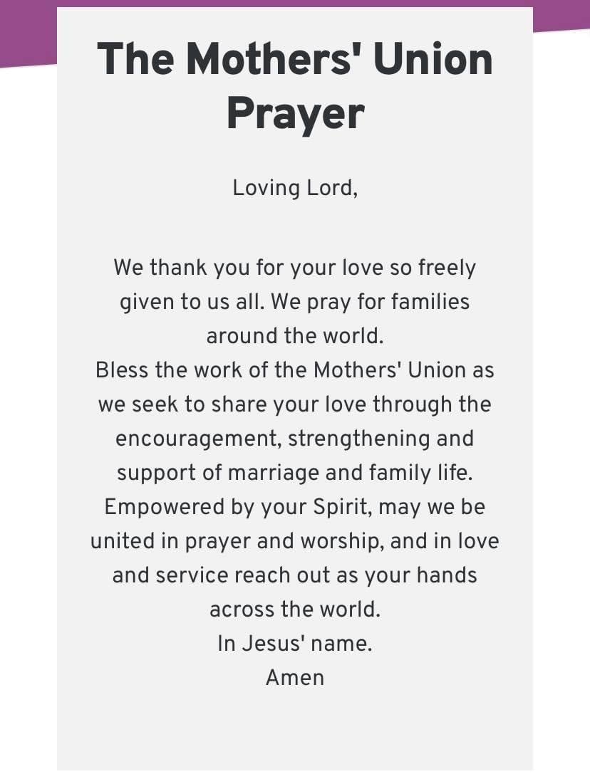 Mothers Union Prayer