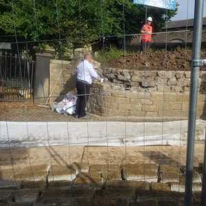 The corner which was previously in danger of collapse and was measured every day