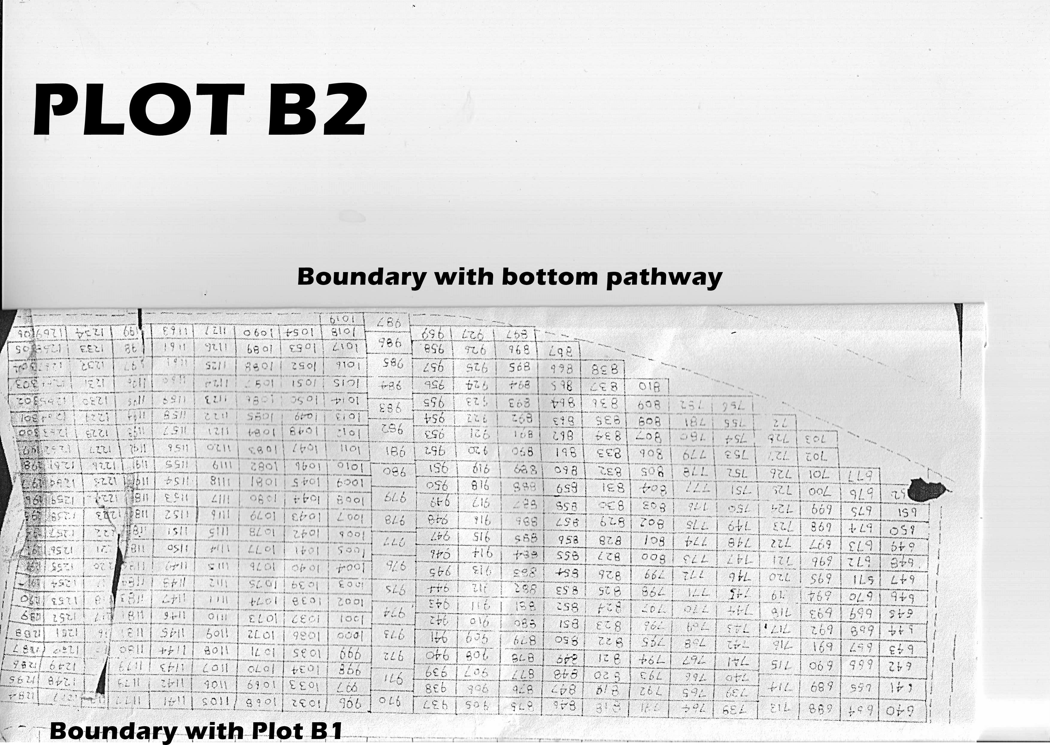 Grave Numbers in Padiham Cemetery Plot B2