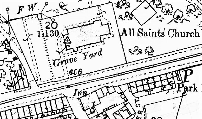 1890 OS Map of All Saints Habergham Church