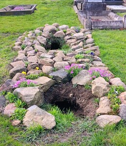 Rockery around foxholes