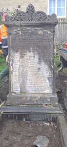 Jonas Smith headstone raised, secured and repaired