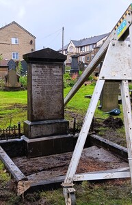 Hutton headstone back in place