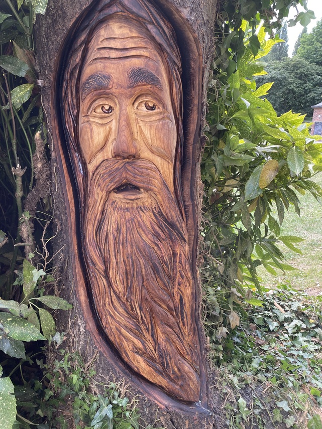 Green Man Tree Carving