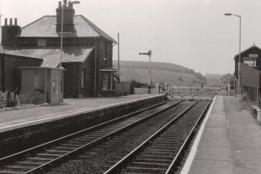 1985 Hunmanby Railway Station looking towards Bridlington from the down platform