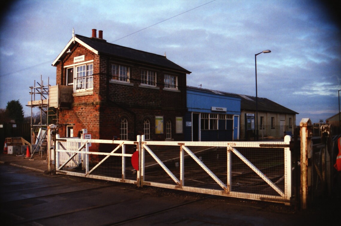 2001 Hunmanby Railway Station Signal Box starting to be denmolished