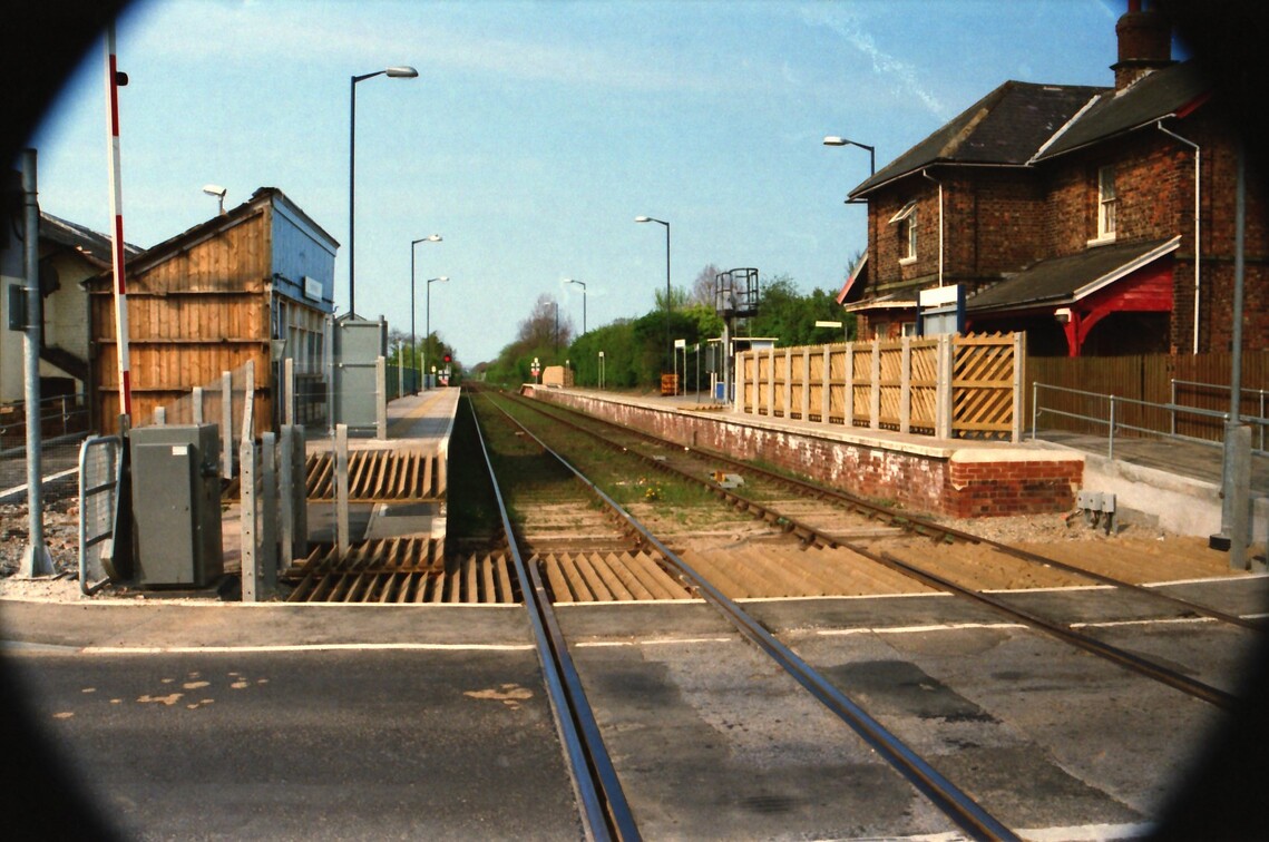 2001 Hunmanby Level Crossing looking towards Filey half barrier installed