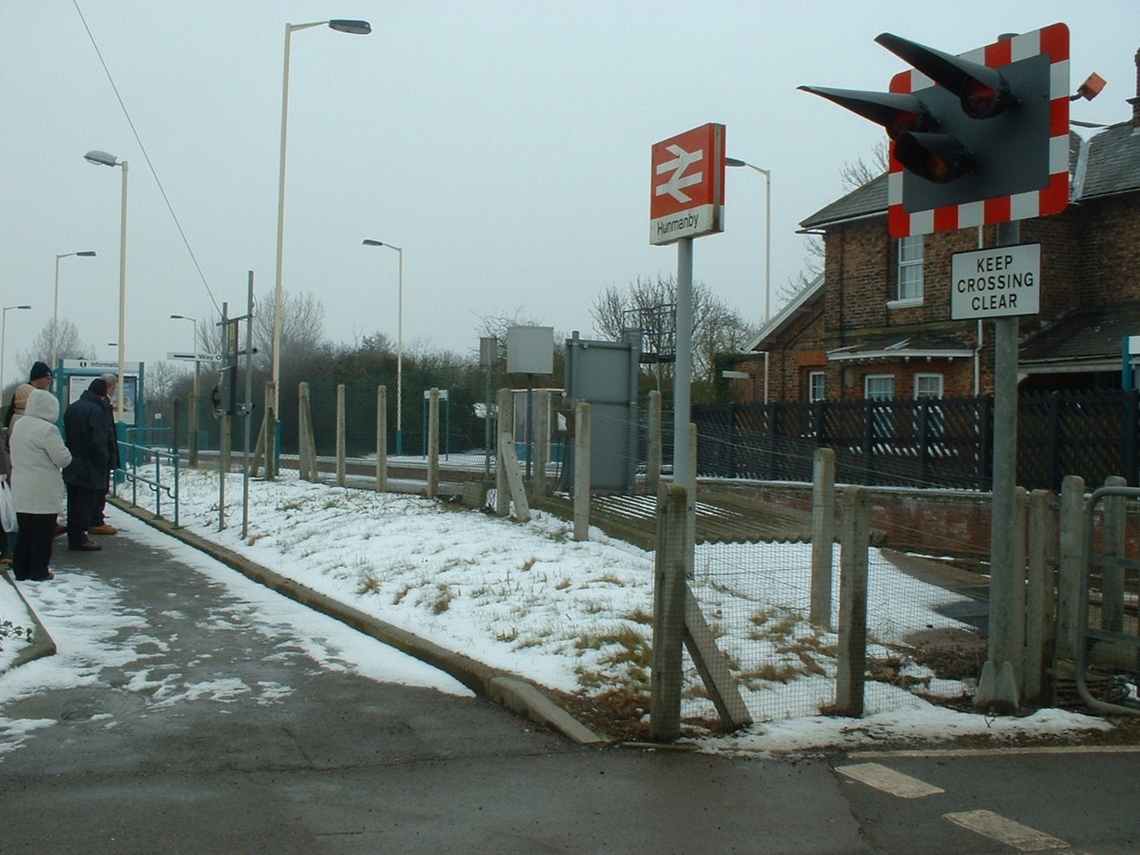 Rather bleak entrance to the Scarborough Platform at Hunmanby Railway Station in 2006