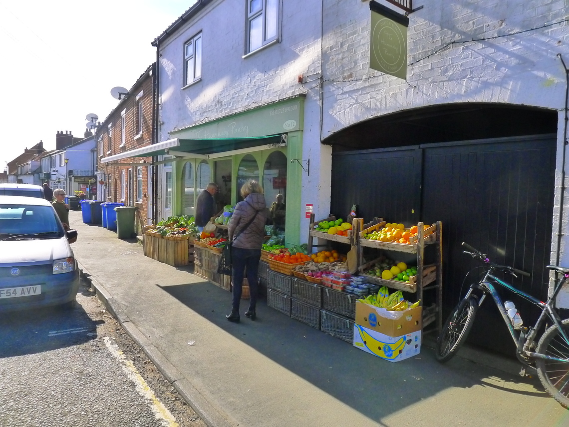 Outside Hunmanby Green Grocers on Bridlington Street, Hunmanby