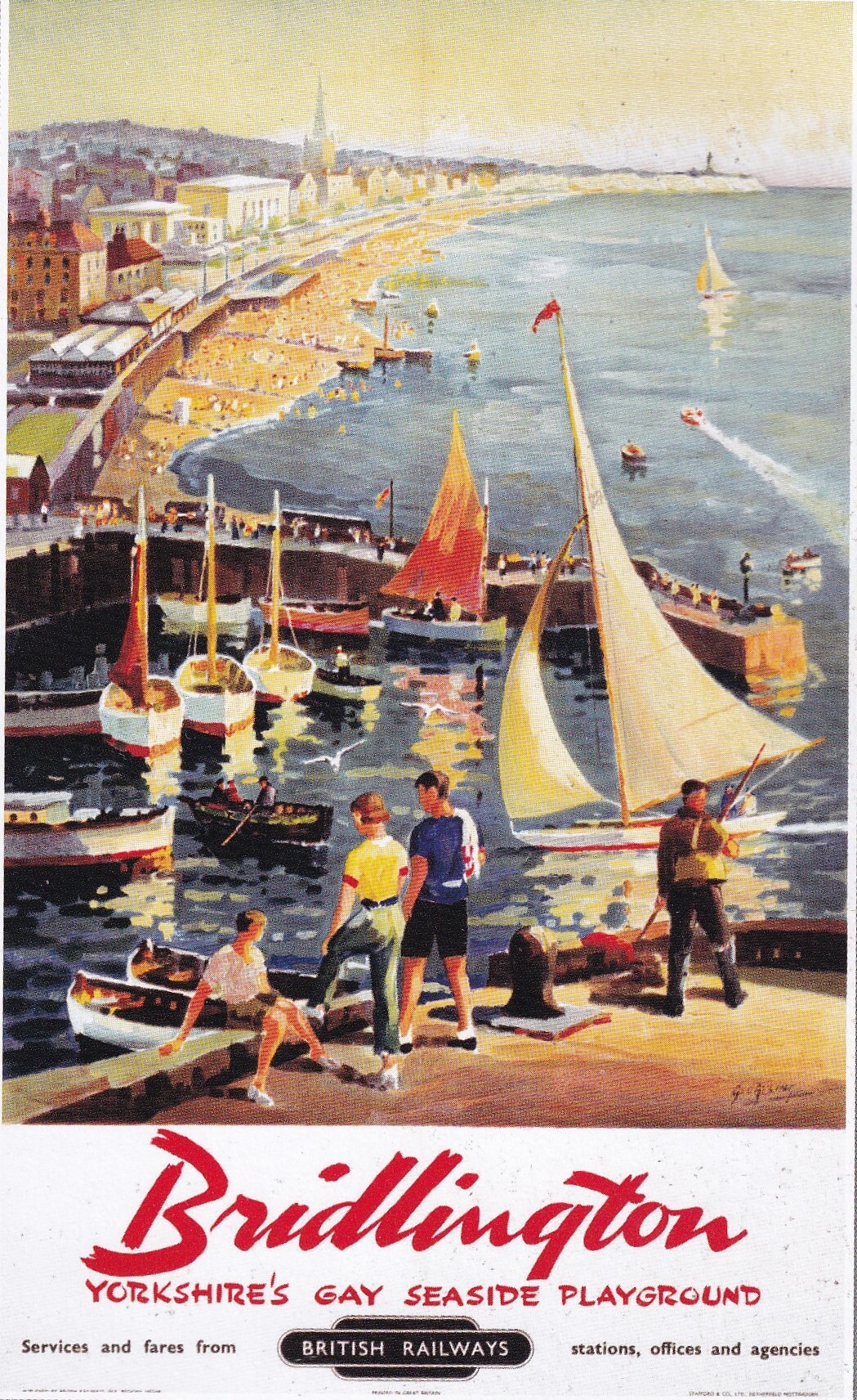 Bridlington Vintage Poster from the early 1950's 'Gay Seaside Playground'
