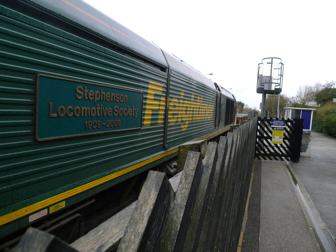 Stephenson Locomotive Society Frieghtliner Engine at Hunmanby Railway Station