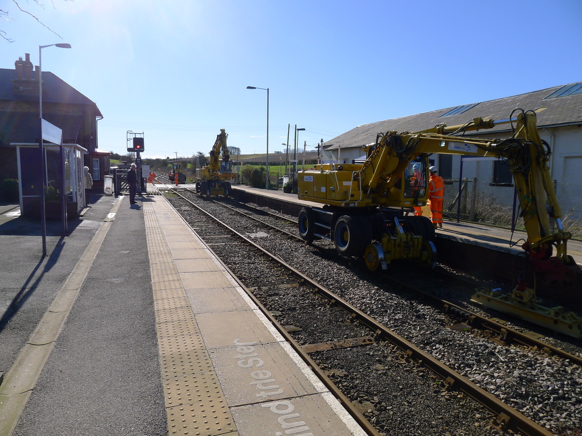 Replacing old railway track between Hunmanby and Speeton in 2019