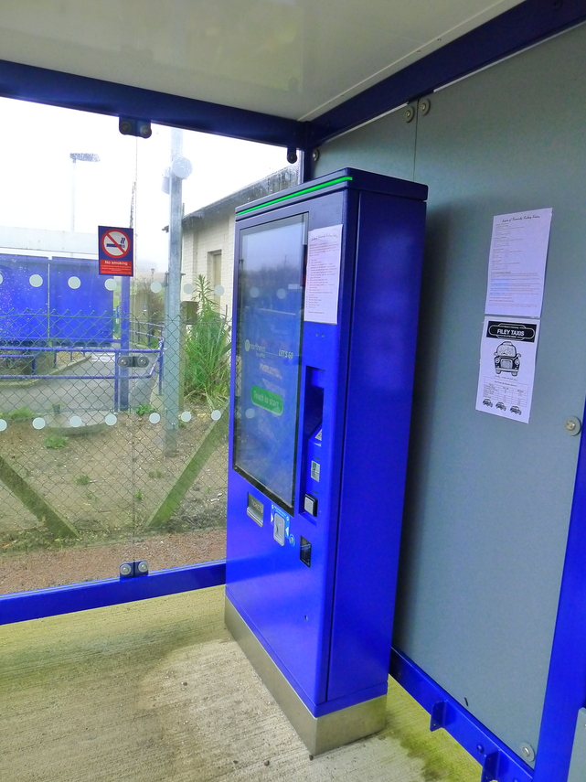 The new ticket machine at Hunmanby Railway Station on Platform 2