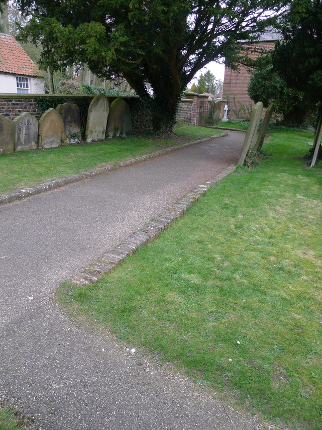All Saints Churchyard footpath to Church Hill entrance, Hunmanby