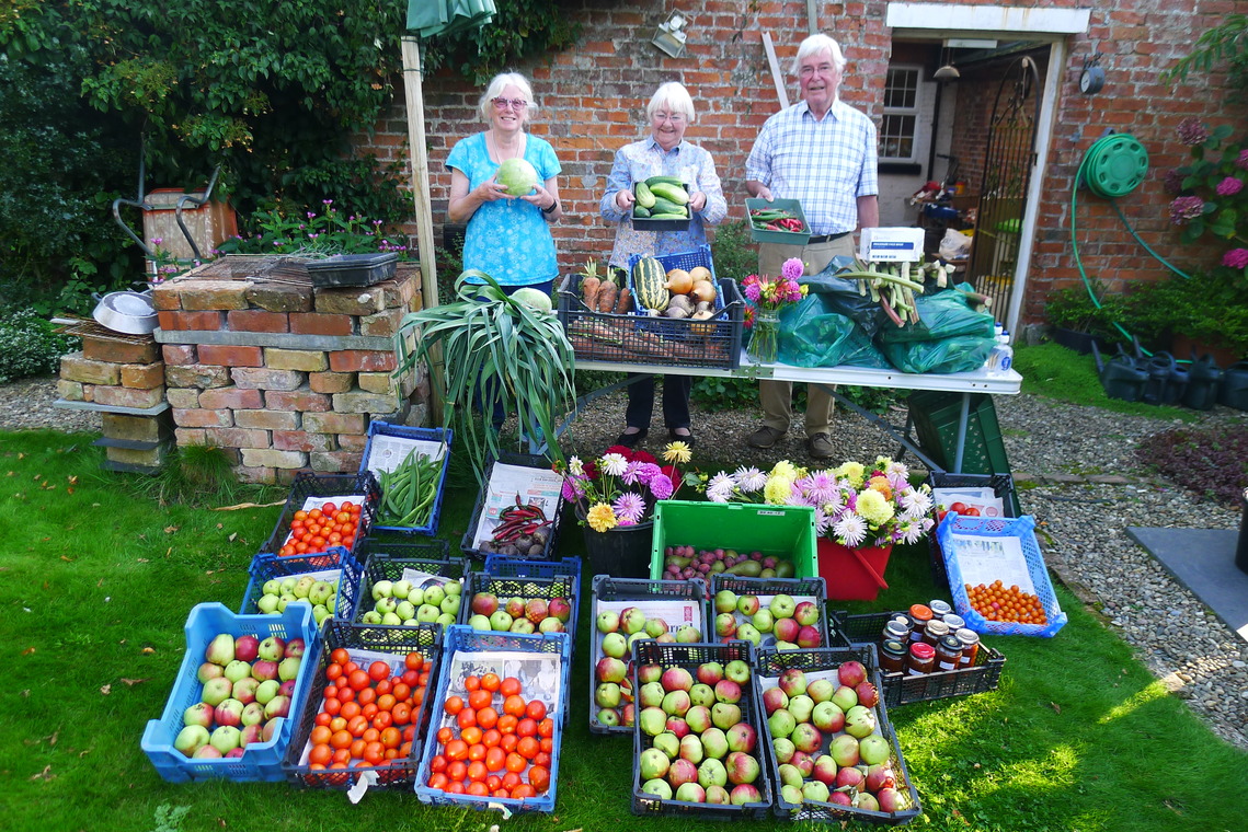 Fresh fruit, flower and vegetables collected on Sunday evening at Hunmanby Railway Station