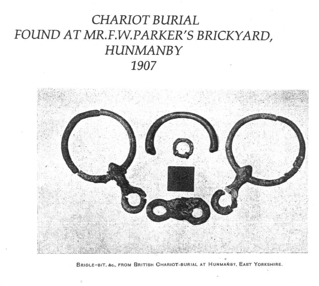 Chariot Burial found at Mr F.W. Parker's Brickyard, Hunmanby 1907