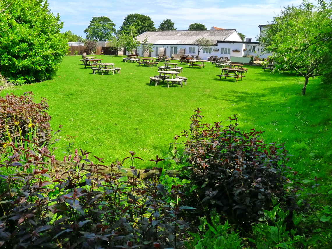 The huge garden at the Piebald in Sands Lane, Hunmanby