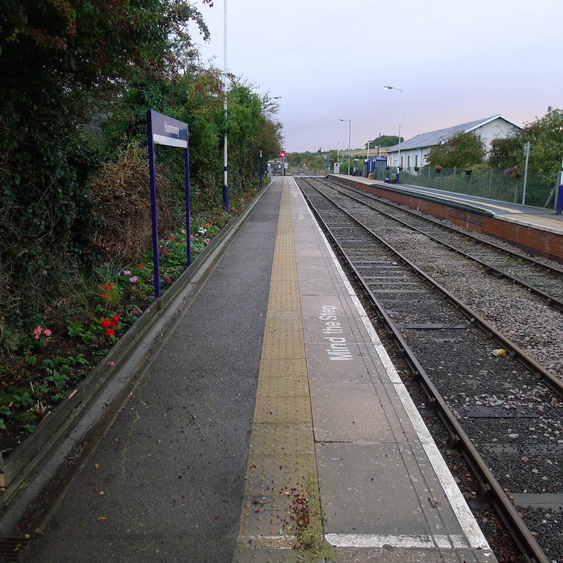 Platform 1 at Hunmanby looking towards Bridlington