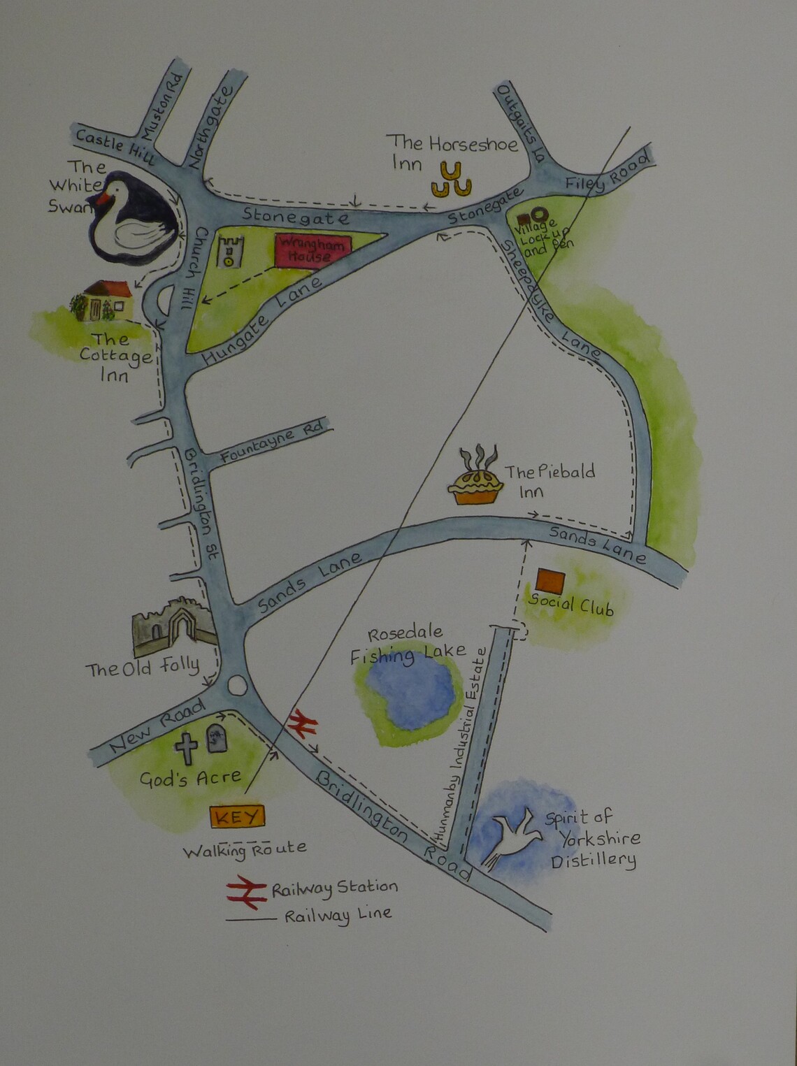 Map of Hunmanby, Good Food & Real Ale Trail