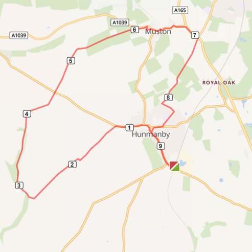 Map of Hunmanby Village Walk 8 &#39;Hunmanby Railway Station Circular  via Wolds Way and Centenary Way&#39;