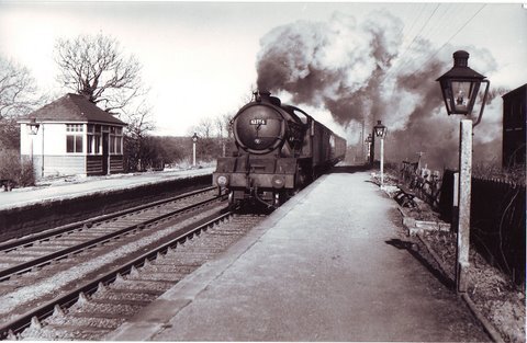 Carnaby Railway Station, passenger train heading north