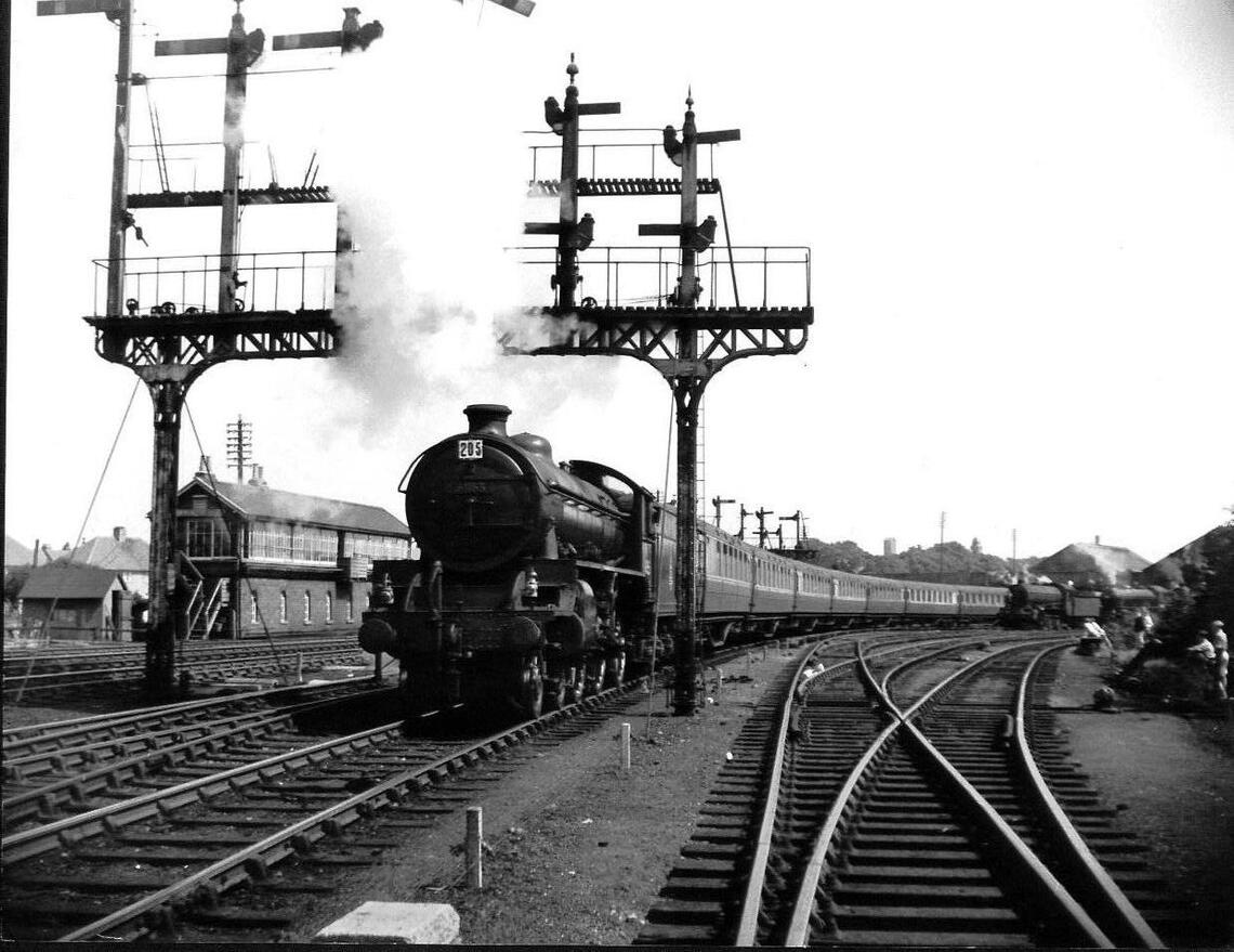 Steam Excursion Train passing Bridlington South Signal Box