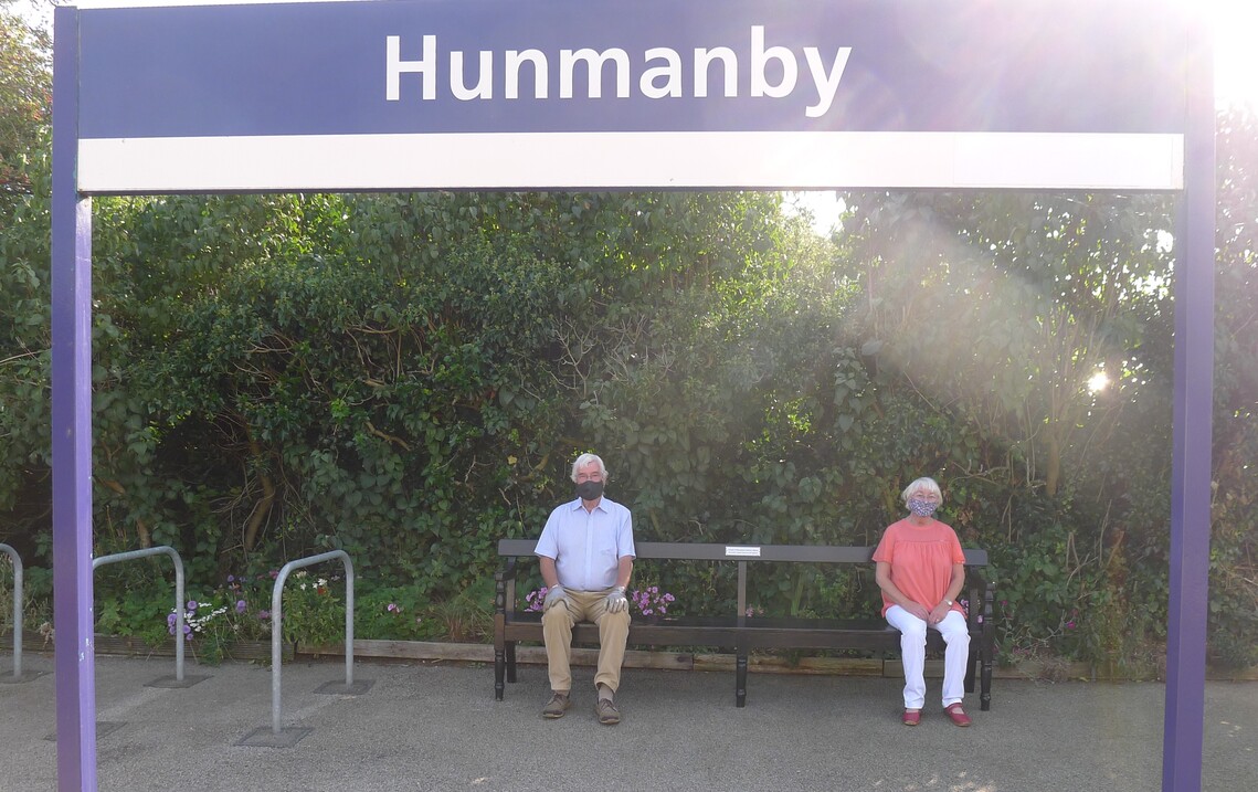 The old wooden bench on Hunmanby Railway Station platform 1